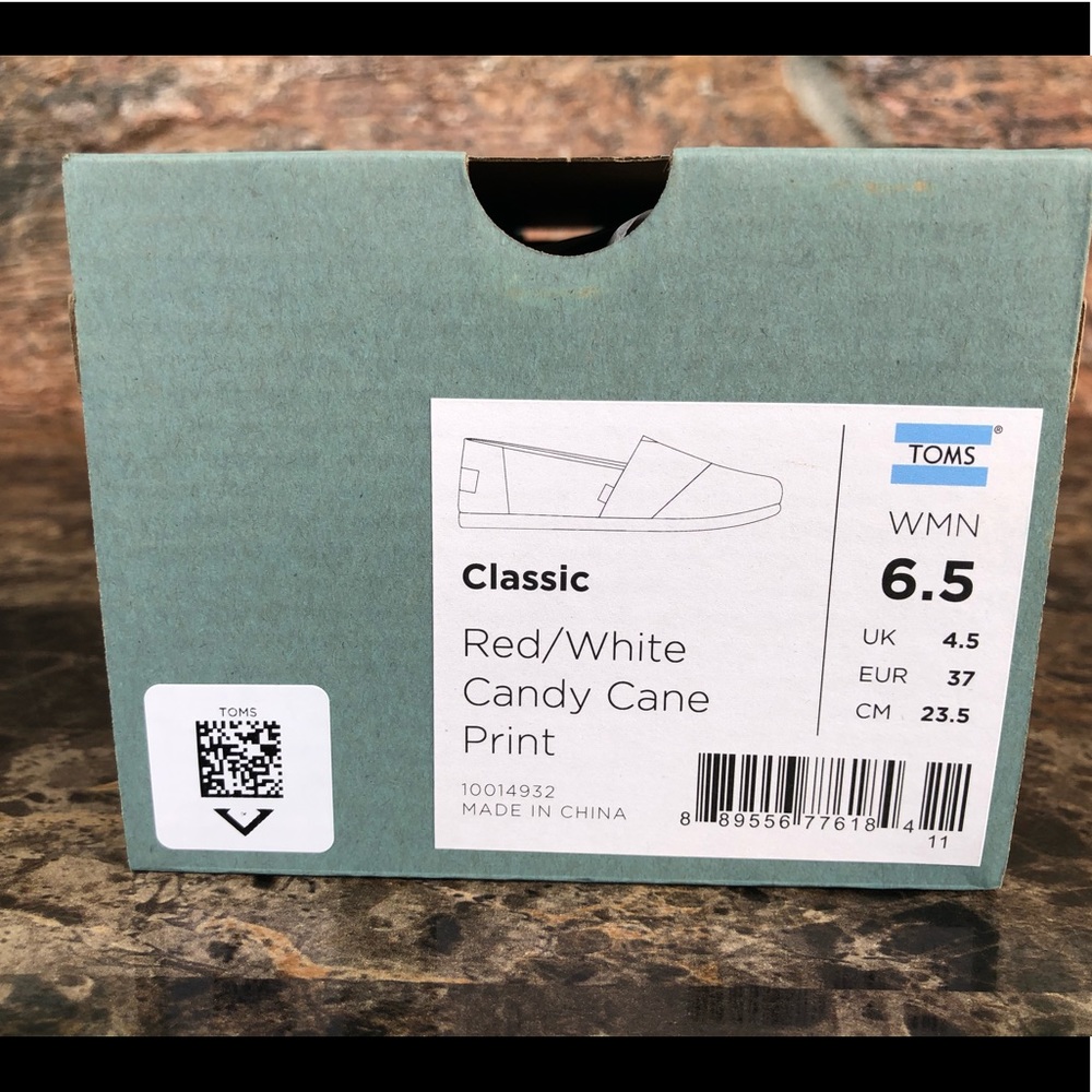 NEW TOMS Candy Cane Glitter Classics loafer - Picture 13 of 13